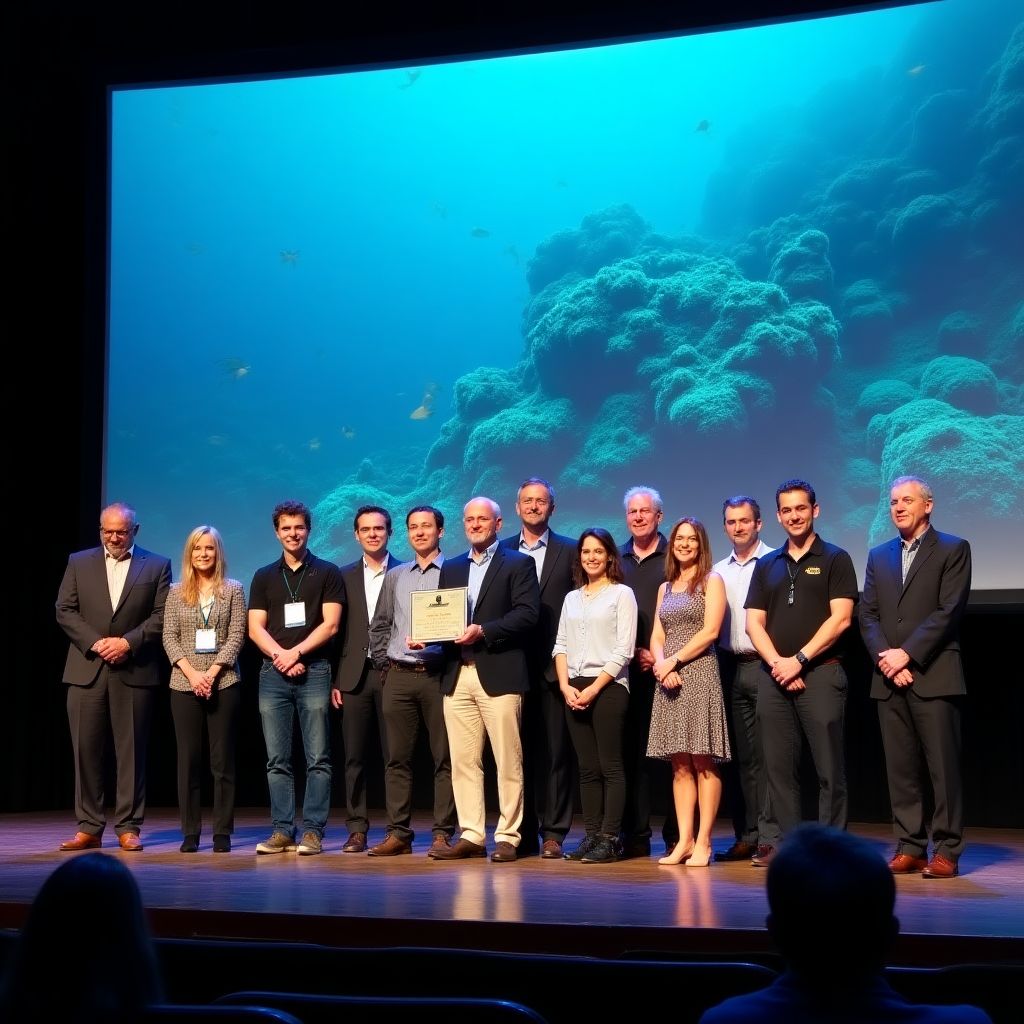 Team receiving conservation award