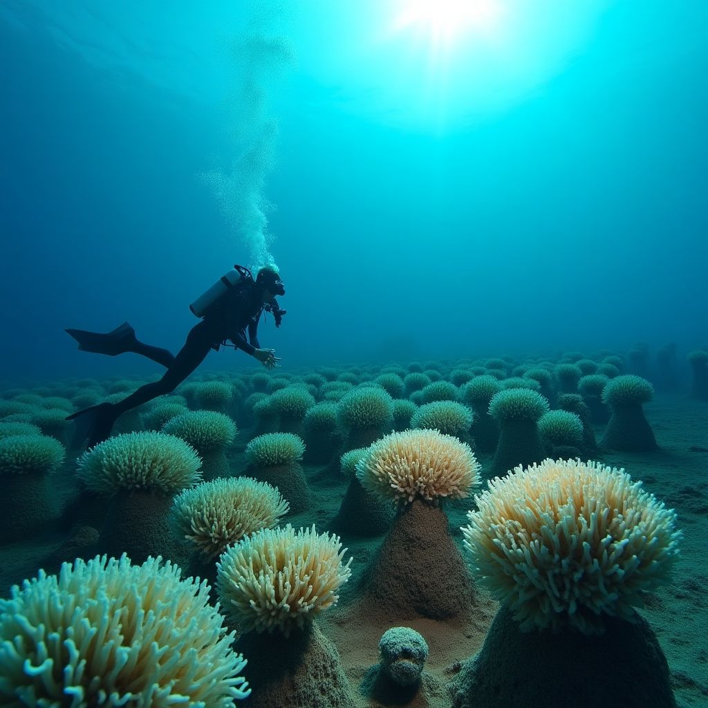 Coral nursery with growing fragments
