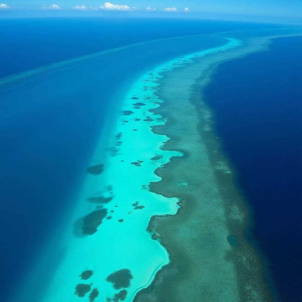 Aerial view of the Great Barrier Reef